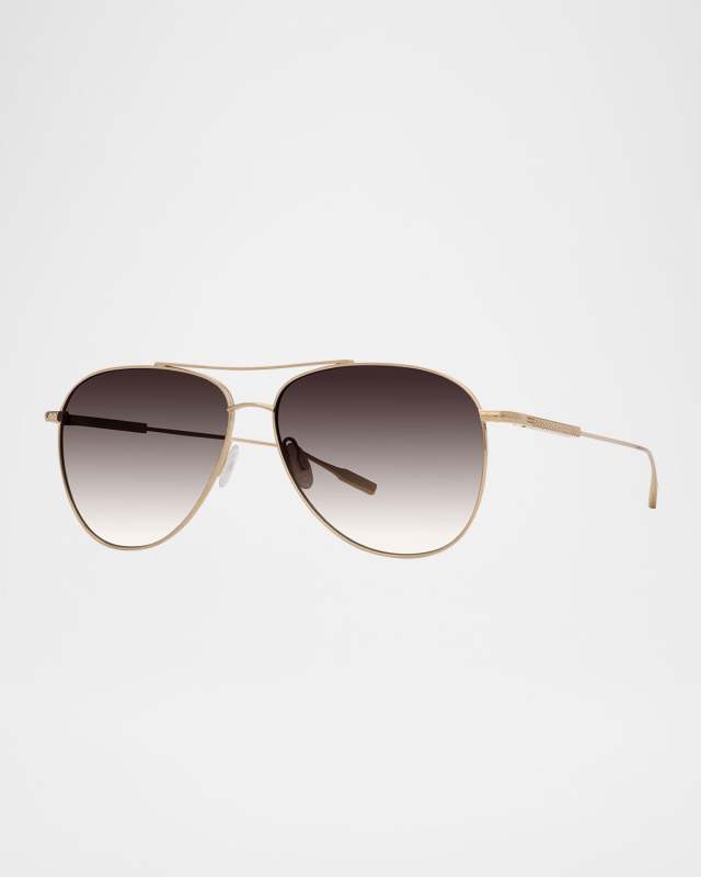Trask Golden Titanium Aviator Sunglasses